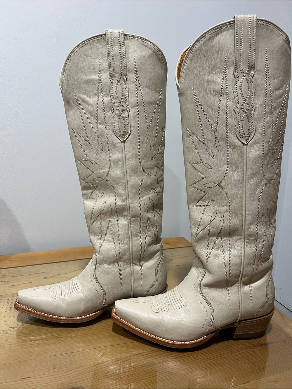 Tecovas The Loretta Leather Western Boots Cream US 6